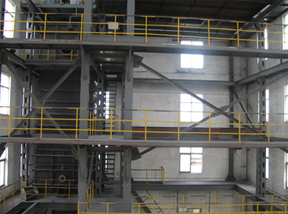 本公司檢測(cè)大樓內(nèi)導(dǎo)電玻璃鋼電除霧器及湍沖洗滌塔組裝、檢測(cè)平臺(tái)